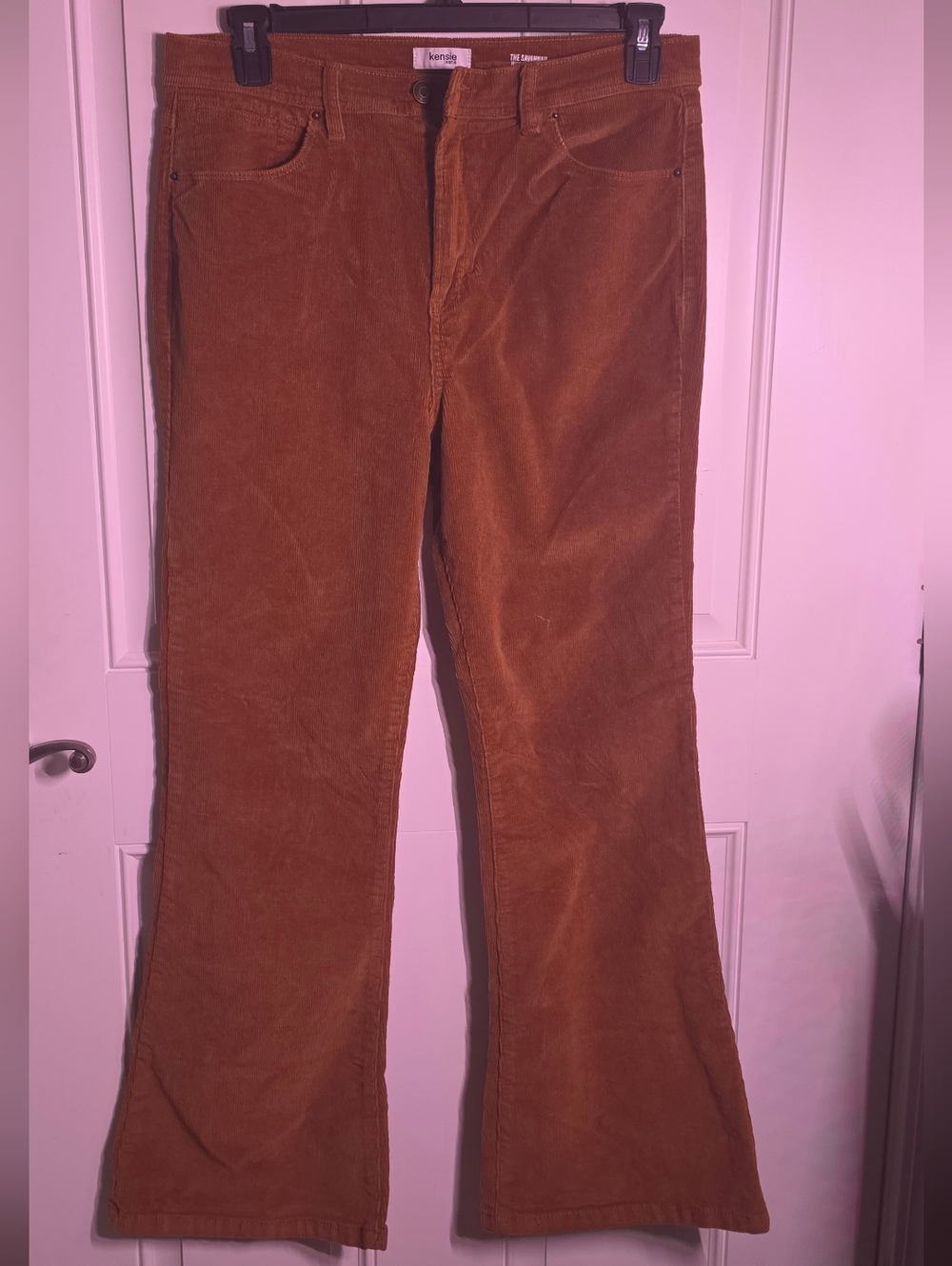 Kensie Corduroy Flared Pants in Brown